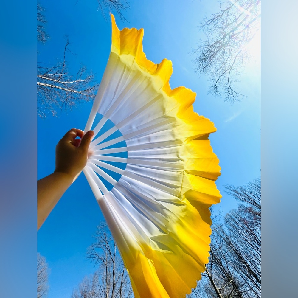 Large Yellow Fan Set With Olympic Rings Logo